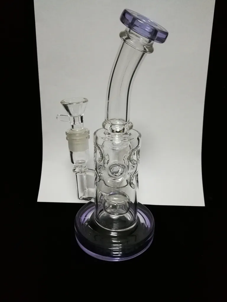 2017 American Thick Leisure 부분 보라색 유리 직선형 adg gardo 구멍 Perc Smokinglass Bongs Recycle Oil Rigs Glass Bong Pipes5840953