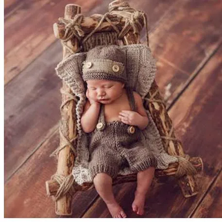 Accesorios De Fotografía De Recién Nacidos: Atuendo De Bebé Tejido