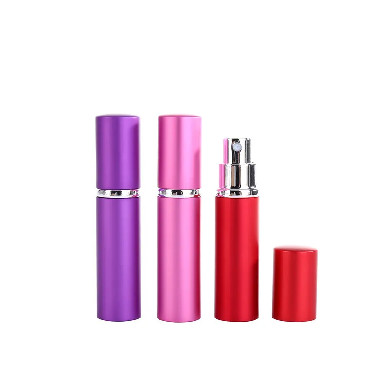 7 Renk Doldurulabilir Parfüm Atomizer Seyahat şişeleri parfüm cam Sprey şişe Ev Kokuları 5ml Alüminyum parfüm şişesi pürüzsüz 5cc