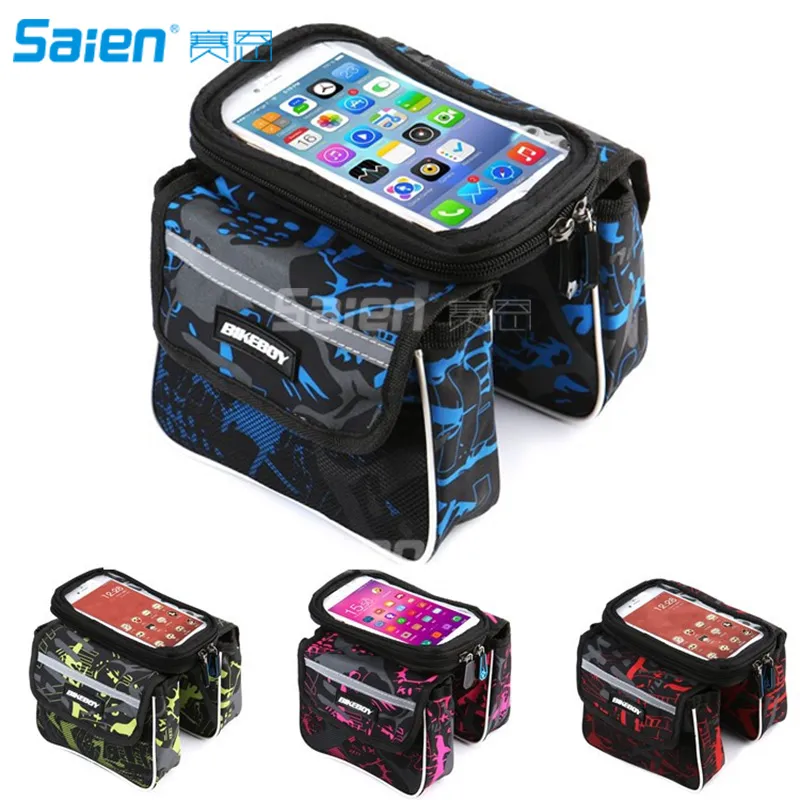 Bike Bag, Bicycle Top Tube Phone Bags Bikes Storage Bag 6.2in With