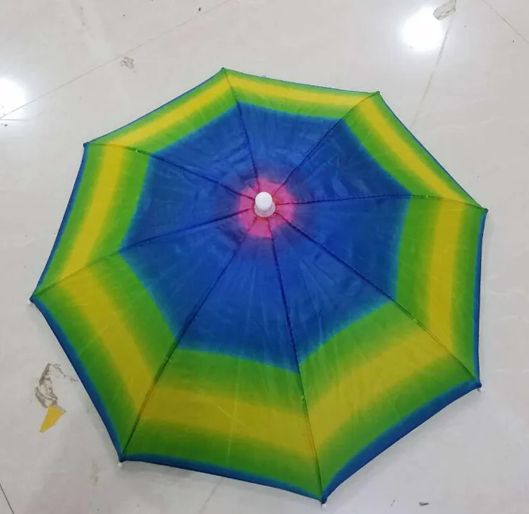 Nieuw product Handige regenboogparapluhoed Zonnescherm Kamperen Vissen Wandelen Festivals Outdoor Brolly Kinderhoeden