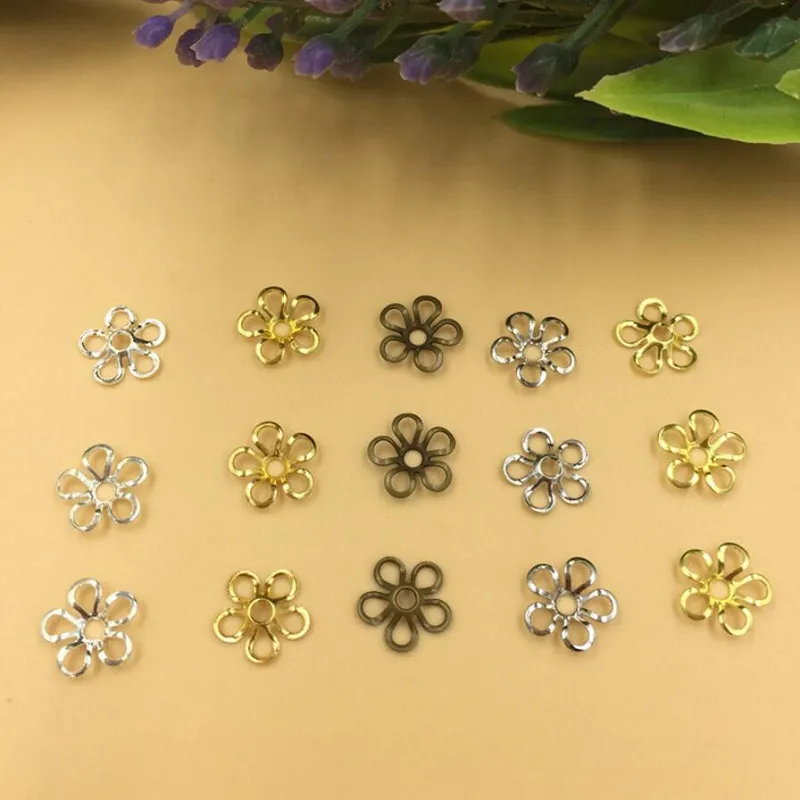 9mm contas para jóias diy pulseira colar brinco broches pingentes anéis scrapbook rebite acessórios para o cabelo cinco pétala flor