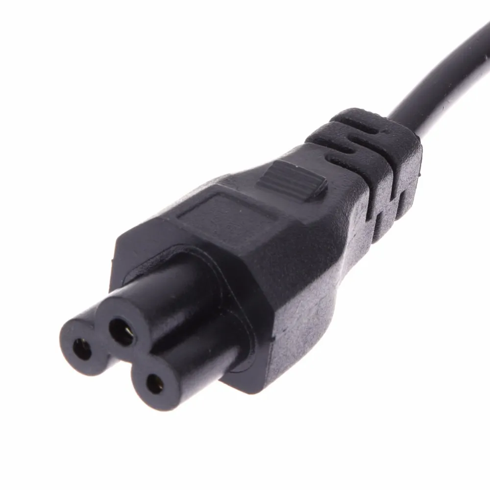 Högkvalitet 1m EU 3 Prong 2 Pin AC Laptop Power Cord Adapter Cable Black