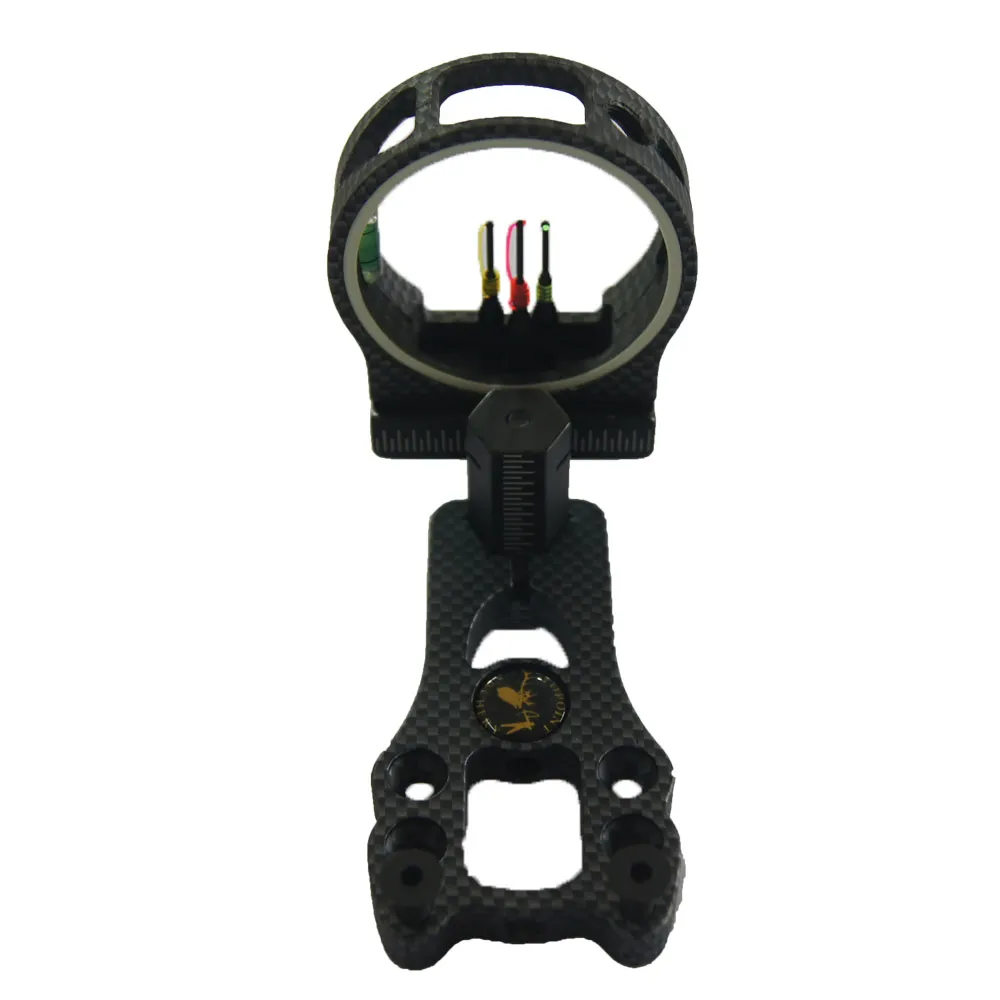 Compound Bow Sight, 3 Pin Bow Sight With 019 Optic Fiber Pins, Carbon