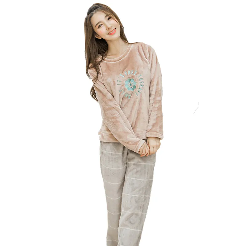 Automne hiver femmes pyjamas sets flanelle pyjama chaud femmes épais  homewear pyjama flanelle animal sleepwear femme