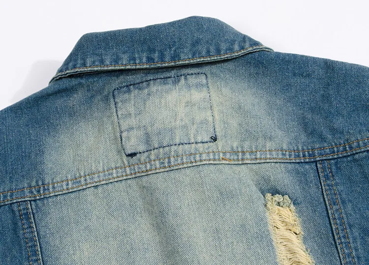 Coreano Denim Magro colete Colete de Cowboy Colete Colete Casuais Casacos Sem Mangas Rasgado Buracos 2018 Tamanho Grande M-5XL