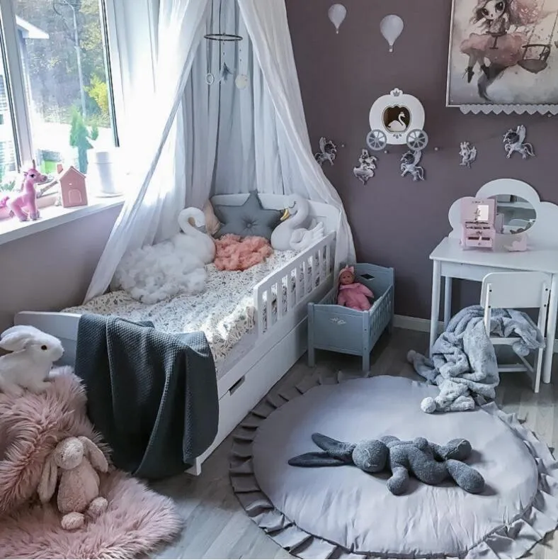 Tappetino tondo con volant per neonati tappeti striscianti per materassi per  bambini cuscino Tapete per camera da letto per bambini 100cm - AliExpress