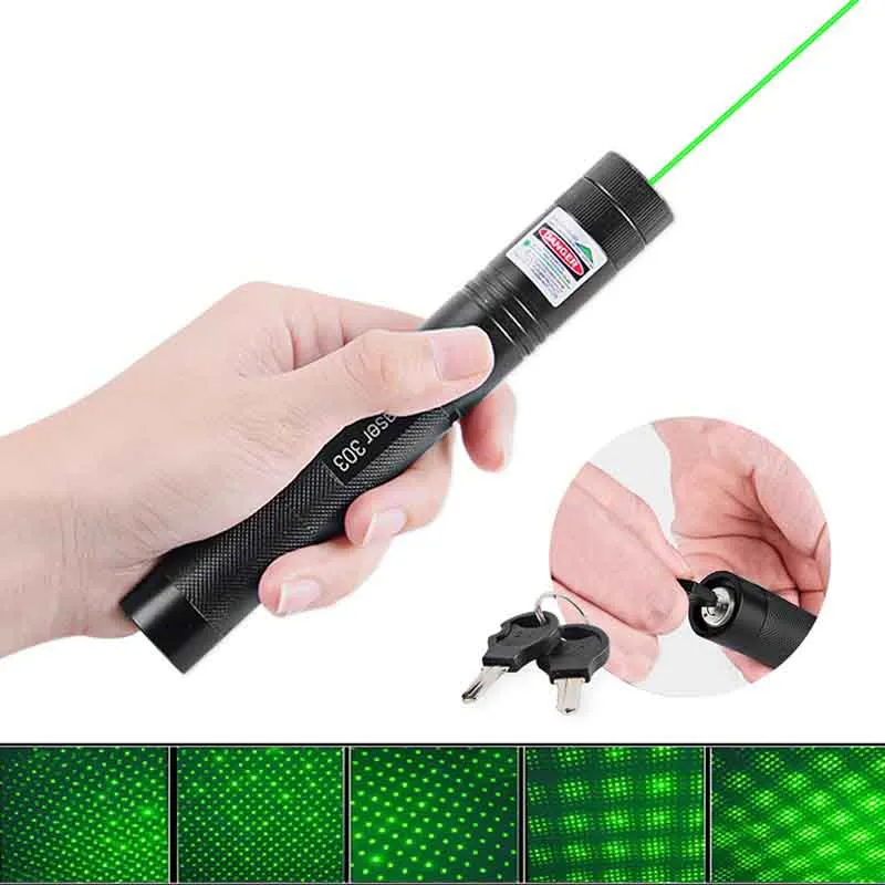 303 Green Laser Laser Pen Pointer Luz Lazer feixe verde Militar Red Lasers 1mW High Power