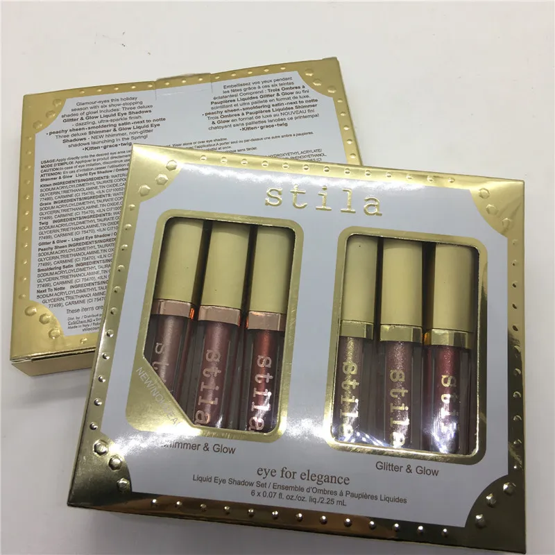 Stila Eye For Elegance 6pcs ensemble palette de maquillage fard à paupières liquide Shimmer Glow Glitter