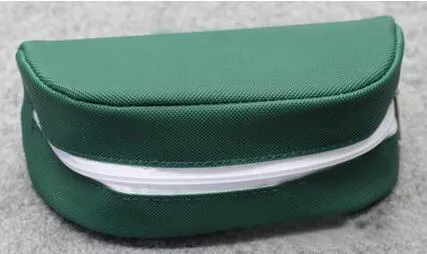 summer Zipper box HIGH quality women and men sunglasses box green case cloth glasses Litchi grain soft package A+++ free shipping