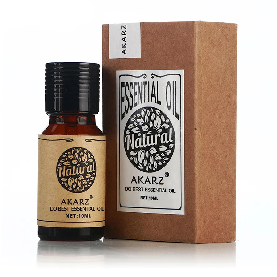 AKARZ 10ml Huile Essentielle Arbre à Thé Lavande Bois de Santal Jasmin Rose Menthe Poivrée Agrumes Citronnelle Musc Géranium Eucalyptus Citronnelle Aromathérapie Huiles Essentielles