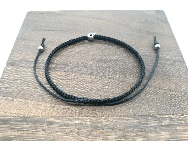 Prata / banhado a ouro Crânio principal pulseira trançada preto cera cabo de corda encanto Artesanato design simples Homens Mulheres Bracelet