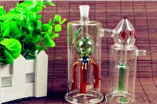 Strawberry twin water bottle Wholesale Glass bongs Oil Burner Glass Water Pipes Oil Rigs Smoking Rigs