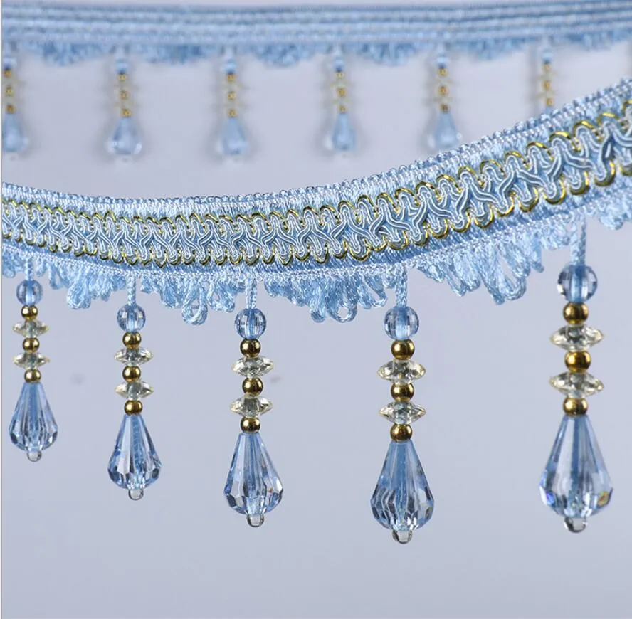 12 Mètres Diamants Perle Pendentif Suspendu Dentelle Tissu Garniture Ruban Pour Fenêtre Rideaux De Fête De Mariage Décorer Vêtements À Coudre DIY