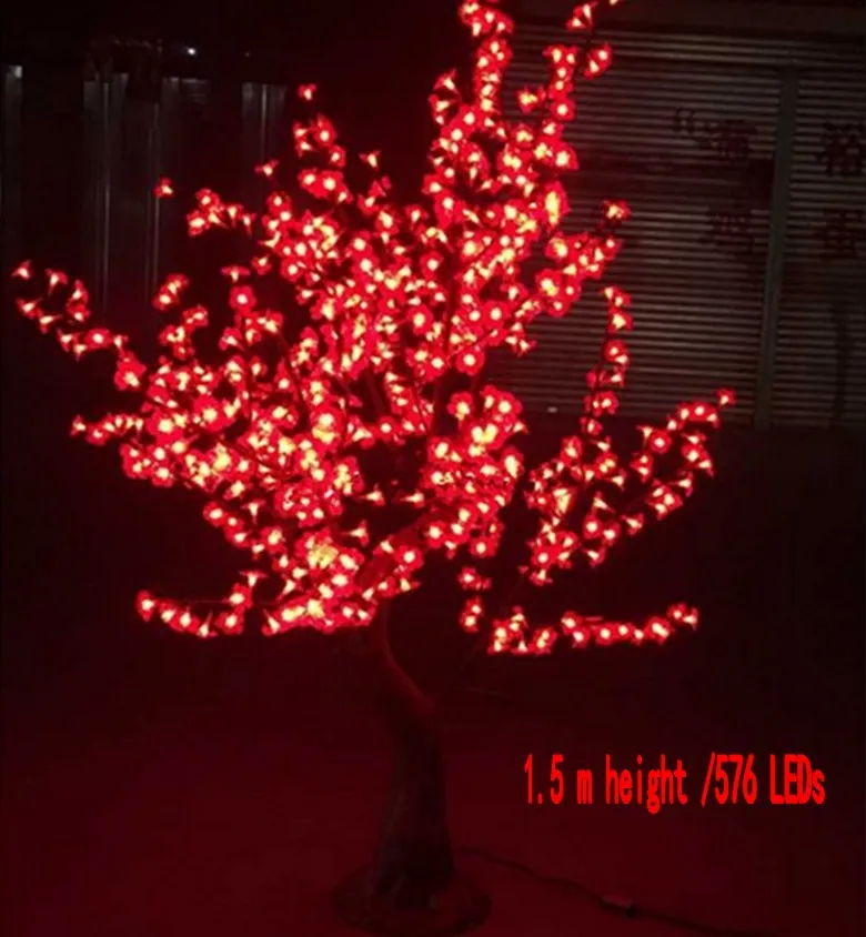시뮬레이션 트리 폴 LED 벚꽃 나무 빛 LED 전구 1.5m 높이 110 / 220V 7 색 옵션 방수 야외 사용