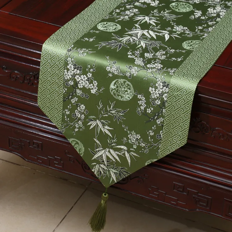 150x33 cm curto longo bambu seda cetim corredor de mesa decoração para casa damasco mesa de café pano retangular mesa de natal mats283t