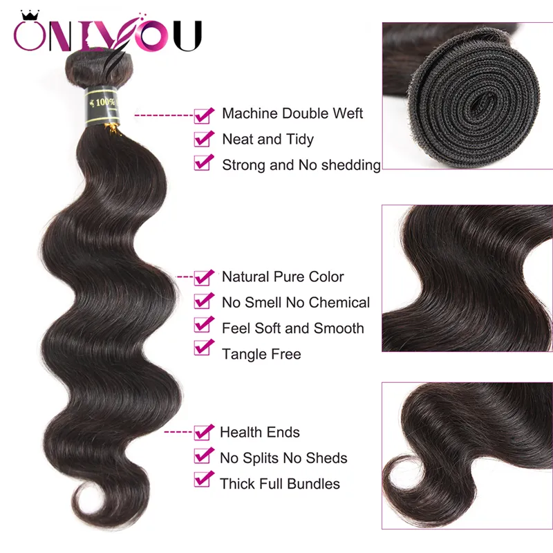 Malaysian Body Wave Virgin Hair 4 Bundles with Top Lace Closure Body Weaves Hairstyles For Black Women Superior Supplier Human Hair Vendors