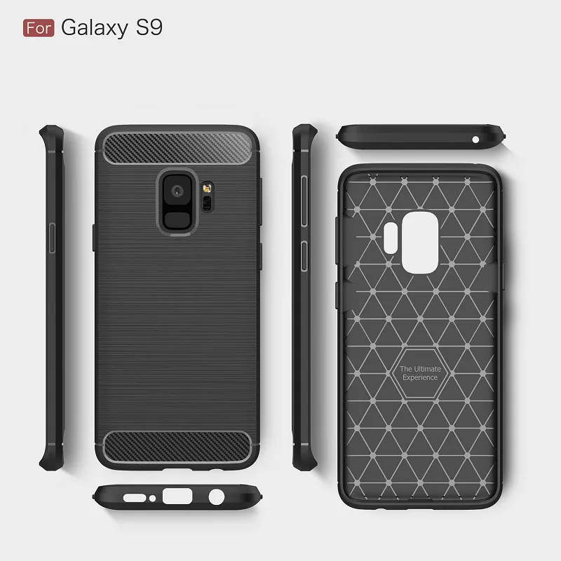 Coques pour téléphones portables pour Samsung Galaxy S9 Coque robuste en fibre de carbone TPU pour Galaxy S9 Plus couverture Livraison DHL gratuite