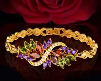 wonderful more color gold diamond crystal silver women's bracelet (28) dfds