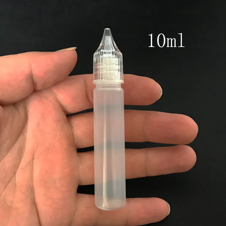 10ml 15ml 30ml 50ml空のボトルクリスタルキャップスリムペンスタイルe-liquidジュースオイルプラスチックPE空のボトル長い薄いチップdhl