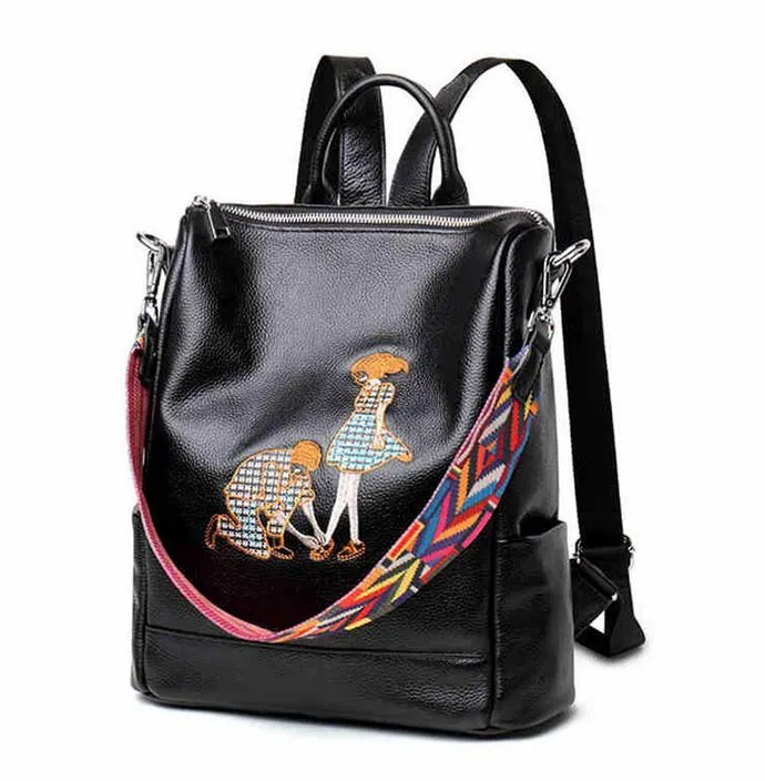 Nouveau style de haute qualité 100 Fashion Fashion Fashion Backpack Packs Outdoor Packs Bacs Zipper Sacs Femmes Girls Véritable Sac en cuir 77092019044