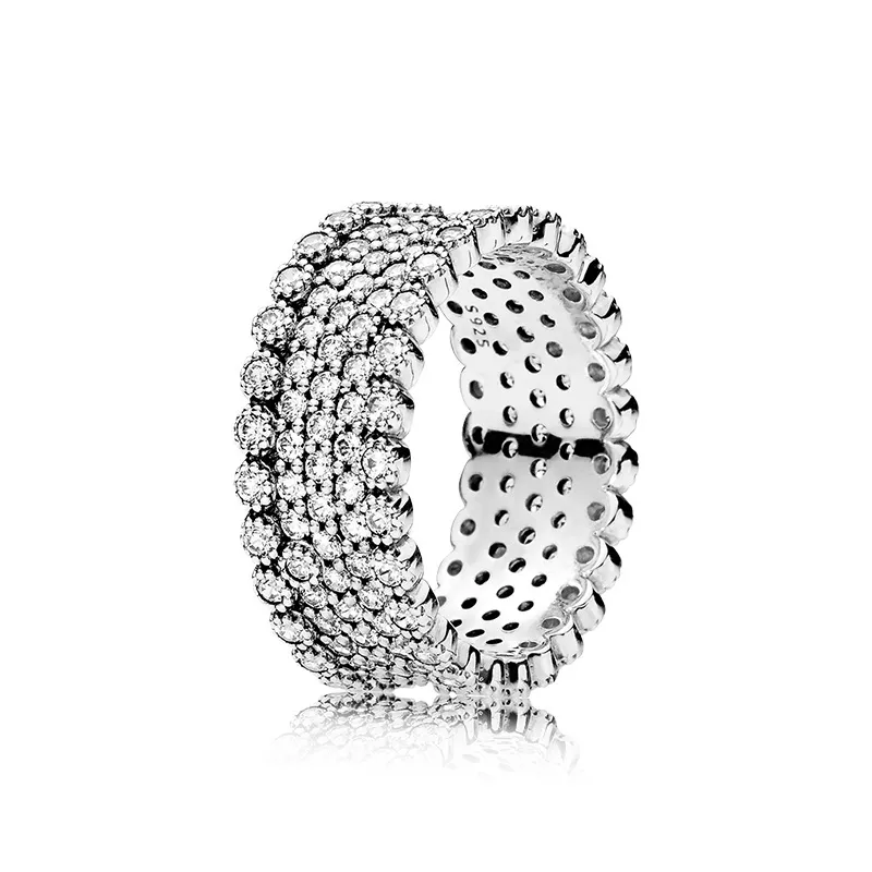 Anel de joias de prata esterlina 925 para Pandora Anel de fascínio vintage com diamante transparente CZ moda feminina anéis com caixa original