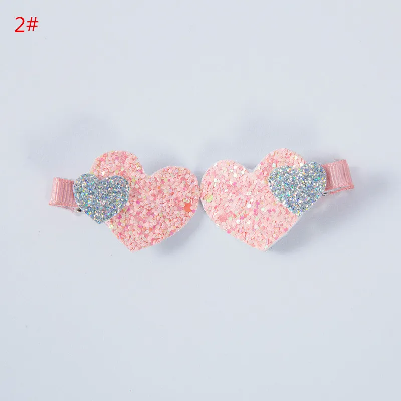 lot new printemps baby sequins Love Heart Coils Clips Migne Kids Hair Accessoires Arrivée Pink Color Hairpins Materials coréen 4283945