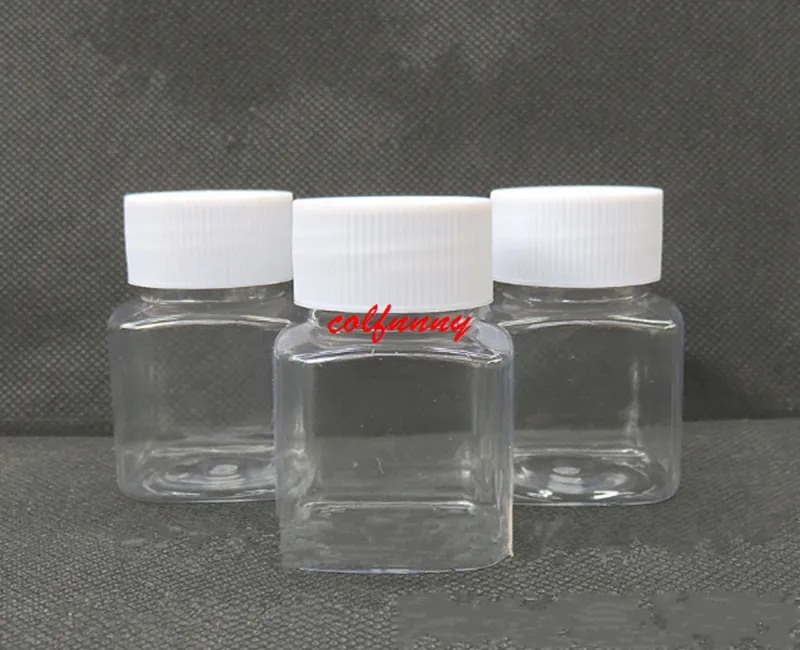 Fast Shipping 30g /30ml 60g/60ml Plastic Empty Bottle Square Pet Pill Sample Packaging Bottles