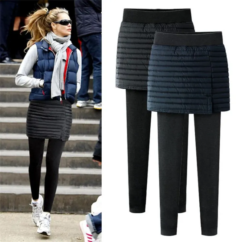 New design women thick leggings for winter Warm ladies' plus size leggings skirt style Thick Slim Leggings Tights ouc2148