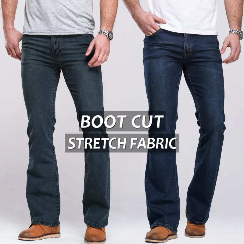 Jeans Da Uomo Con Taglio A Stivale Leggermente Svasati Slim Fit