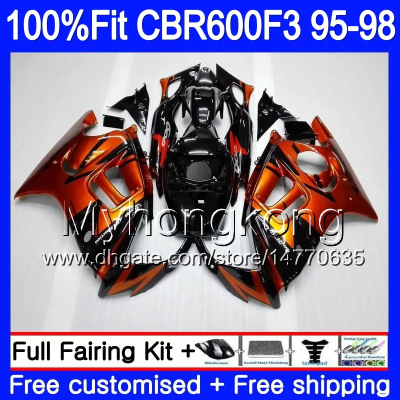 Injection For HONDA CBR600RR CBR 600F3 CBR600F3 95 96 97 98 2MY.0 CBR600FS CBR600 F3 FS CBR 600 F3 1995 1996 1997 1998 Fairing Orange black