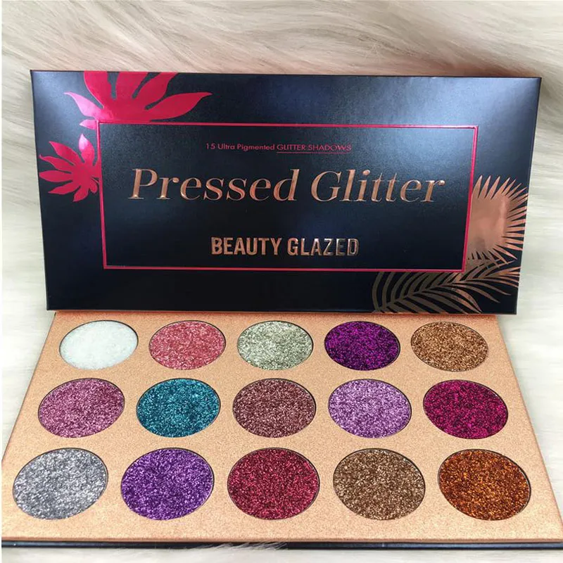 Beauty Glazed Glitter Injecties Geperst Glitters Oogschaduw Diamond Rainbow Make-up Cosmetische 15 Kleuren Oogschaduw Magneet Palet DHL