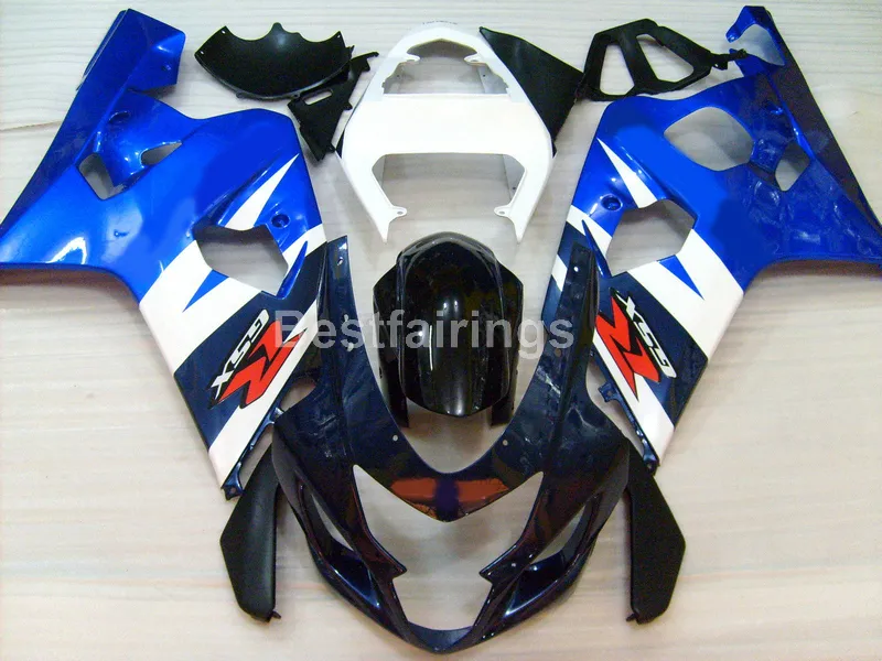 Kit carénage haut de gamme pour SUZUKI GSXR600 GSXR750 2004 2005 bleu blanc GSXR 600 750 K4 K5 carénages FF38