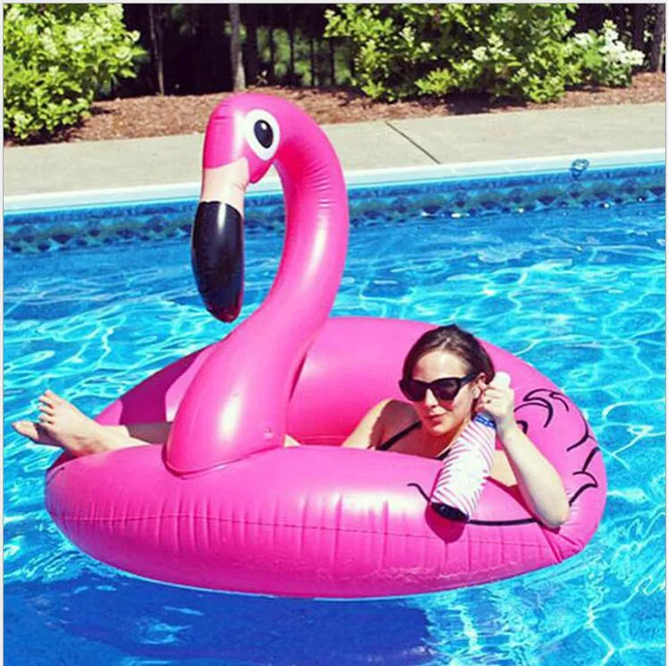 Flamingo Anel de assento de 90 cm Inflável Colchão Flutuador Mat Bóia De Ar Nadar Círculo de Água Da Praia Jogo Esportes Piscina Brinquedos