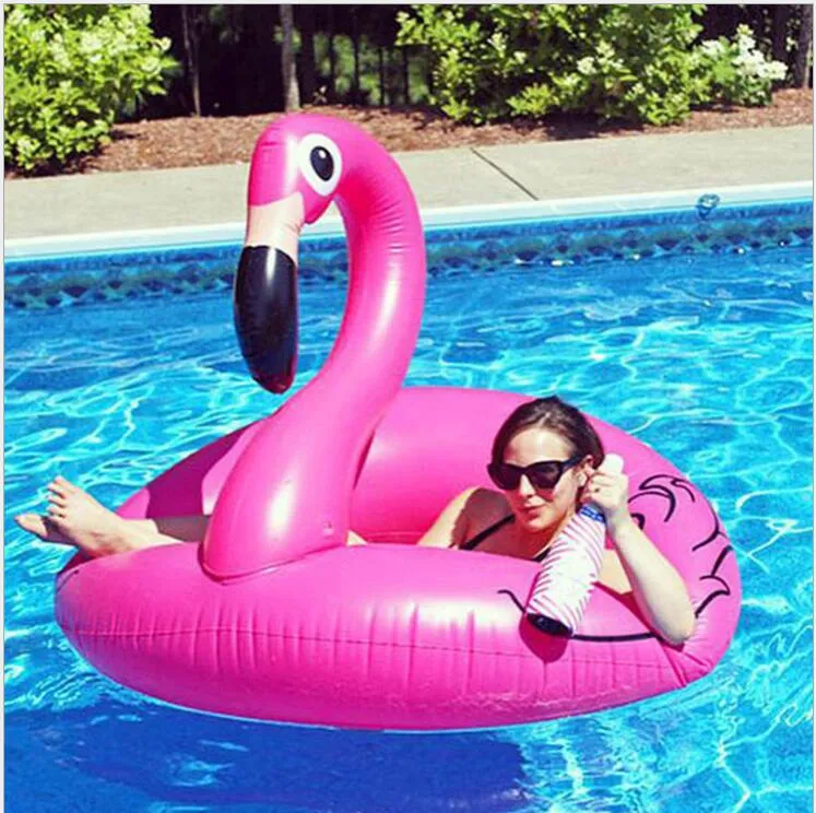 Giant Flamingo Swimming Ring 120cm Materasso gonfiabile Galleggiante Mat Air Boa Swim Circle Beach Gioco d'acqua Sport Piscina Giocattoli