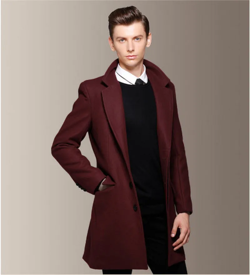 Mejor Precio En A Granel Designer Hiver Hommes Laine Trench Manteaux Veste  Longue Mode Homme Manteau Mince 10 Options De Couleur Pardessus Hommes Noir  Blanc Kaki Rouge Coupe Vent, Envío Gratuito