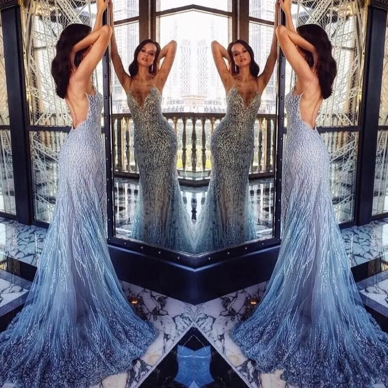 rhinestone beaded prom dress Off Shoulder Long Sleeve Rhinestone Beaded Long Evening Prom Dresses, –  SposaDresses main image 1