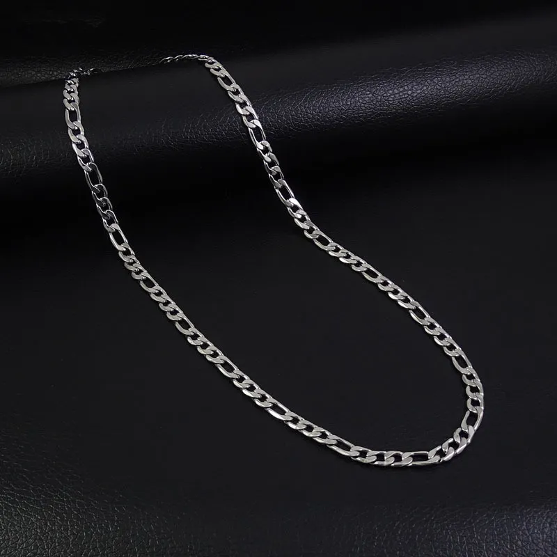 Fabrik Preis Großhandel 4 MM Edelstahl Figaro Kette Halskette Länge 50 55 60 70 CM Mode Coole Partei Schmuck Top Qualität Freies Verschiffen