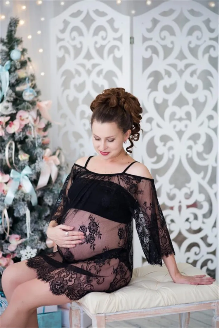 Robes De Maternite En Dentelle Pour PhotoShoot Robe De Grossesse Sexy A Epaules Denudees Pour La Photographie Du 5 64 DHgate