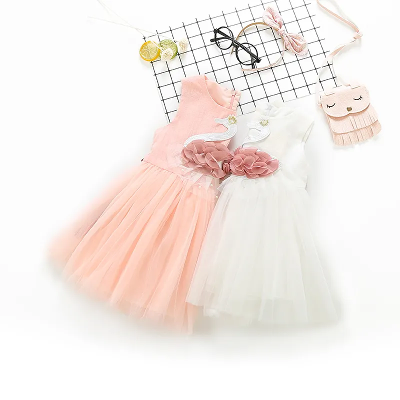 2018 bébé fille vêtements d'été mignon enfant en bas âge fille cygne princesse fête anniversaire Pageant robe enfants bébé fille tutu robe robe d'été filles robes