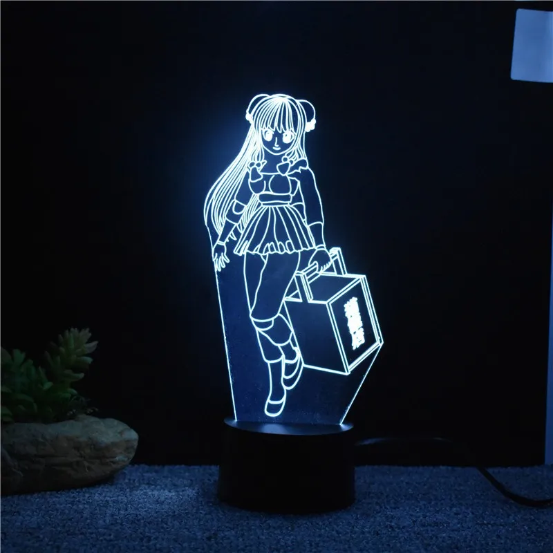 Szampon Ranma 3D Lampa LED Lamp Lamp Lampa LED Tabilnik Nocny światło nocne Kolorowa lampka akrylowa USB 2932484