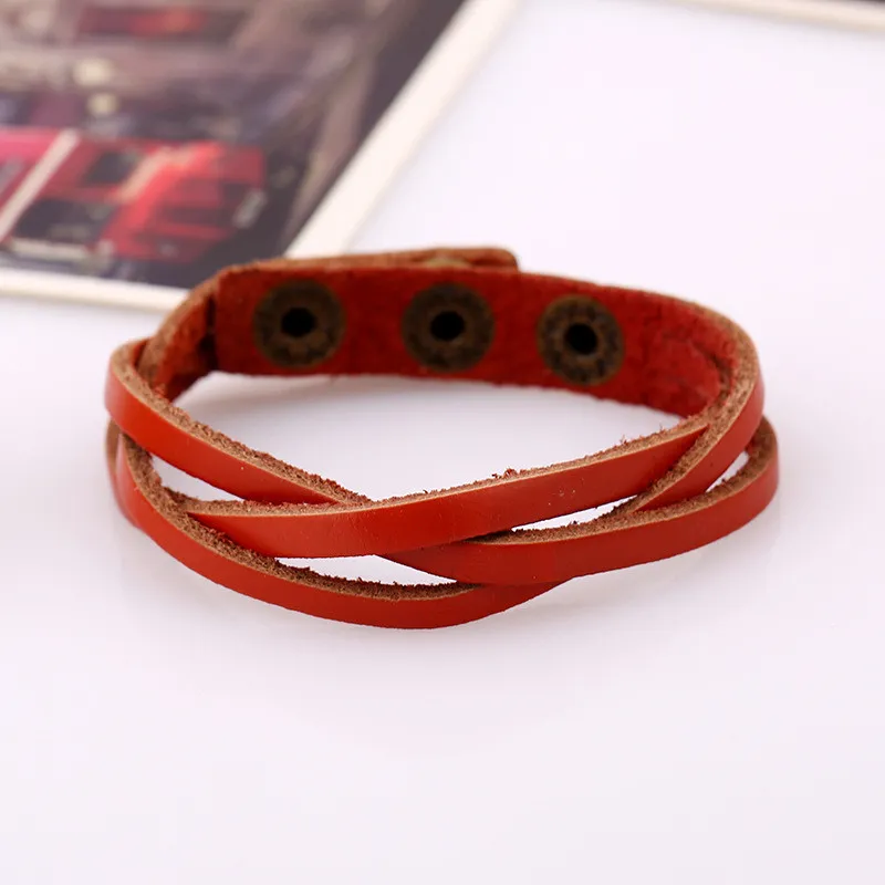 Hair Accessories Multilayer Wrap Men and Women Synthetic Leather Braided Rope Adjustable Bracelet Cusual Sport 