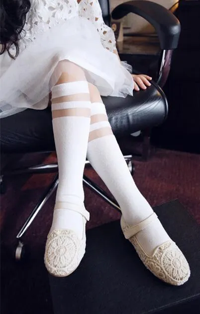 키즈 양말 패션 레이스 스티칭 아기 무릎 높이 양말 검은 백인 여자 무릎 양말 면화 아이 학교 양말