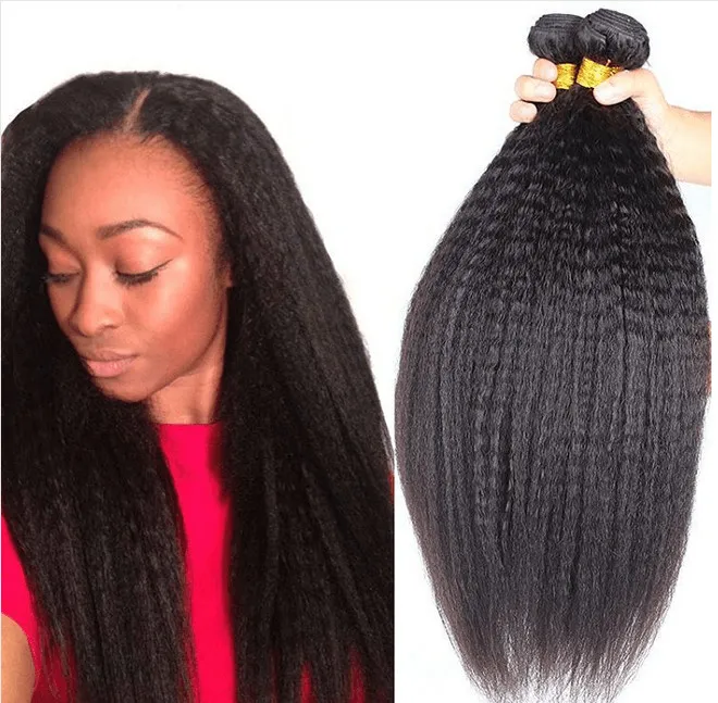 Non transformés brésilien crépus corps droit lâche vague bouclés trame cheveux humains péruvien malaisien extensions de cheveux coudre dans les extensions de cheveux