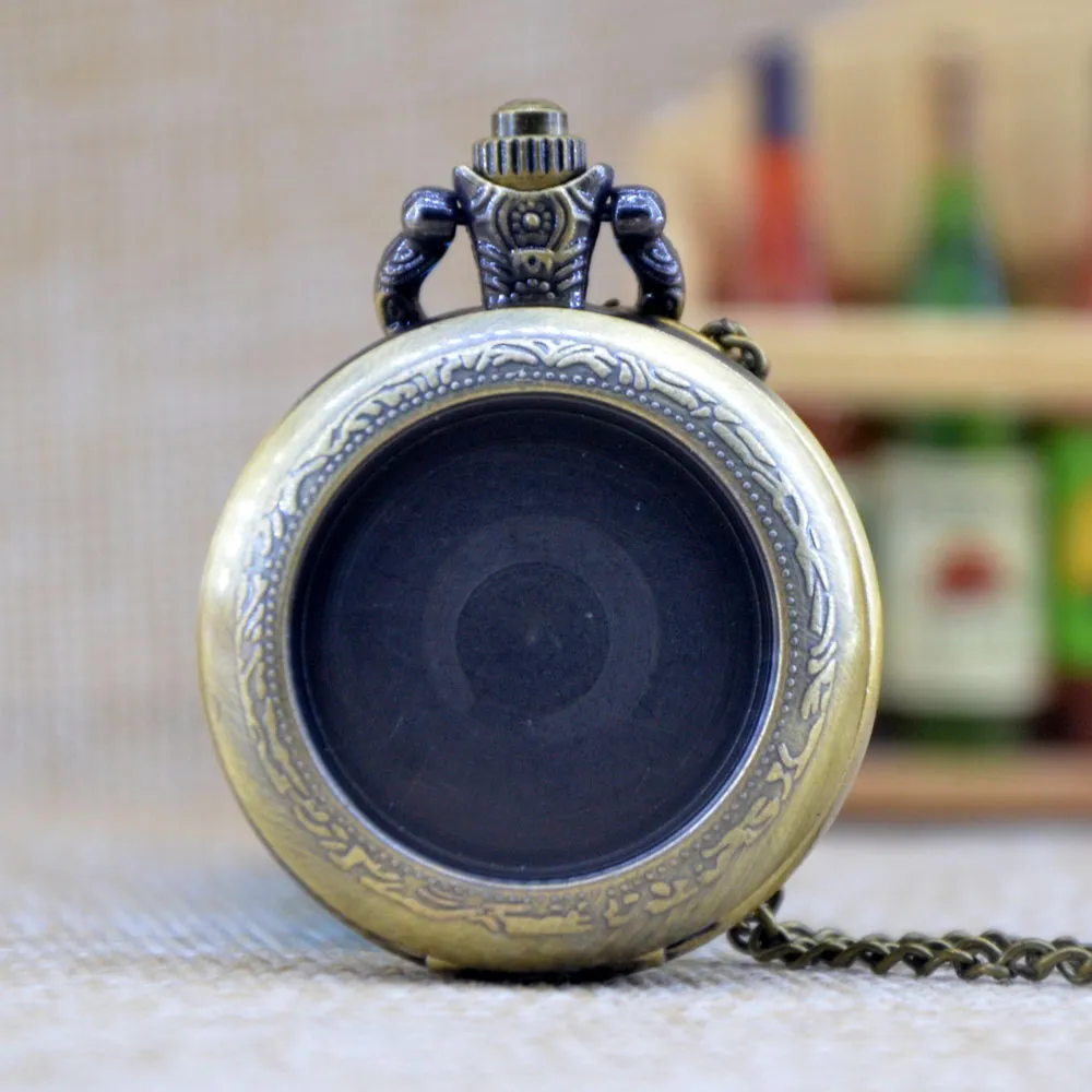 I nuovi arrivi possono essere apposti con foto Steampunk orologio da tasca al quarzo analogico con ciondolo collana uomo donna orologio da tasca PocketFob regalo 3 colori