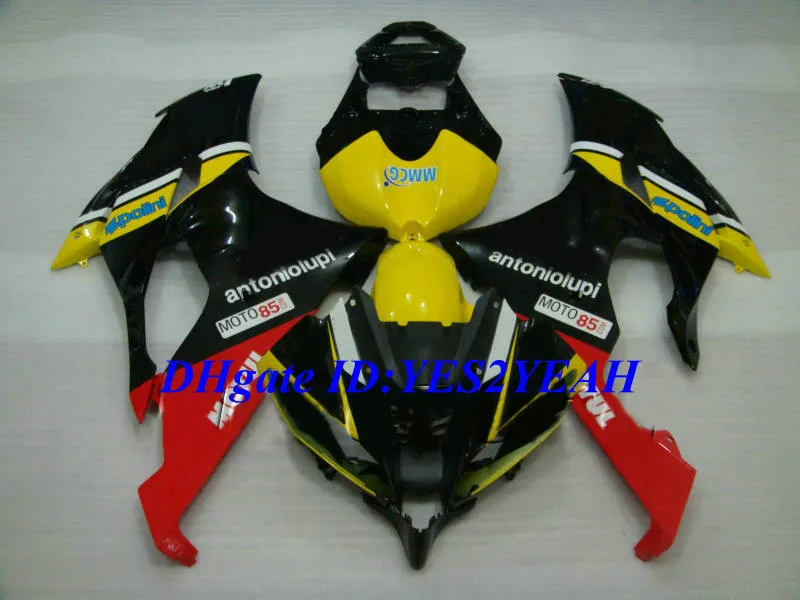 Motorcykel Fairing Kit för Yamaha YZFR6 08 09 10 15 YZF R6 2008 2009 2015 YZF600 Yellow Red Black Fairings Set + Gifts YG09
