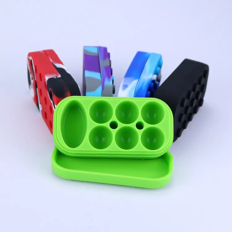 Nonstick Wax Containers 6 in 1 silicone big wax can Silicon container Colorful Non-stick wax jars dab storage jar oil vape dabber holder