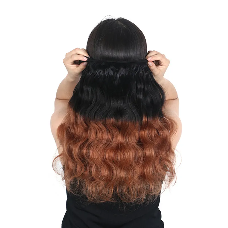 1b30 ombre pêlos humanos 3 pacotes não processados da malaia onda peruvana onda de cabelo de dois tons Wefts 100gpcs comprimento 1030 polegadas2358964