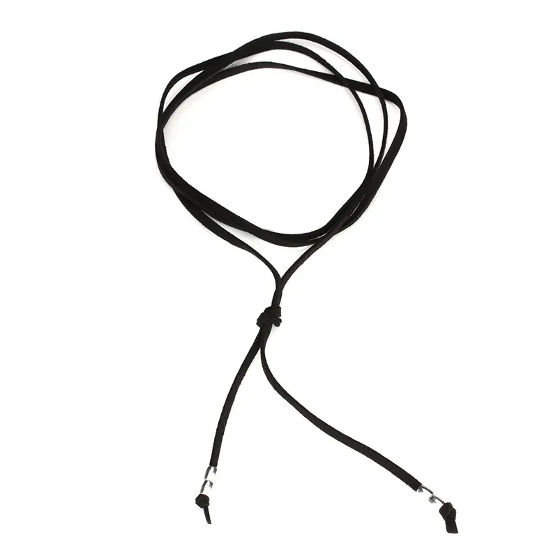 2016 Nuova collana in pelle scamosciata nera Elegante moda lunga corda Collier Femme palla False choker collana del collare per le donne F3915