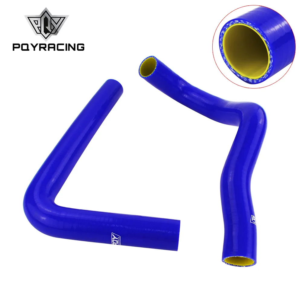 Tuyau de radiateur en silicone jaune bleu pour TOYOTA SUPRA JZA80 2JZ GTE TURBO NON VVTI 93-98 avec logo PQY PQY-LX2001T-QY